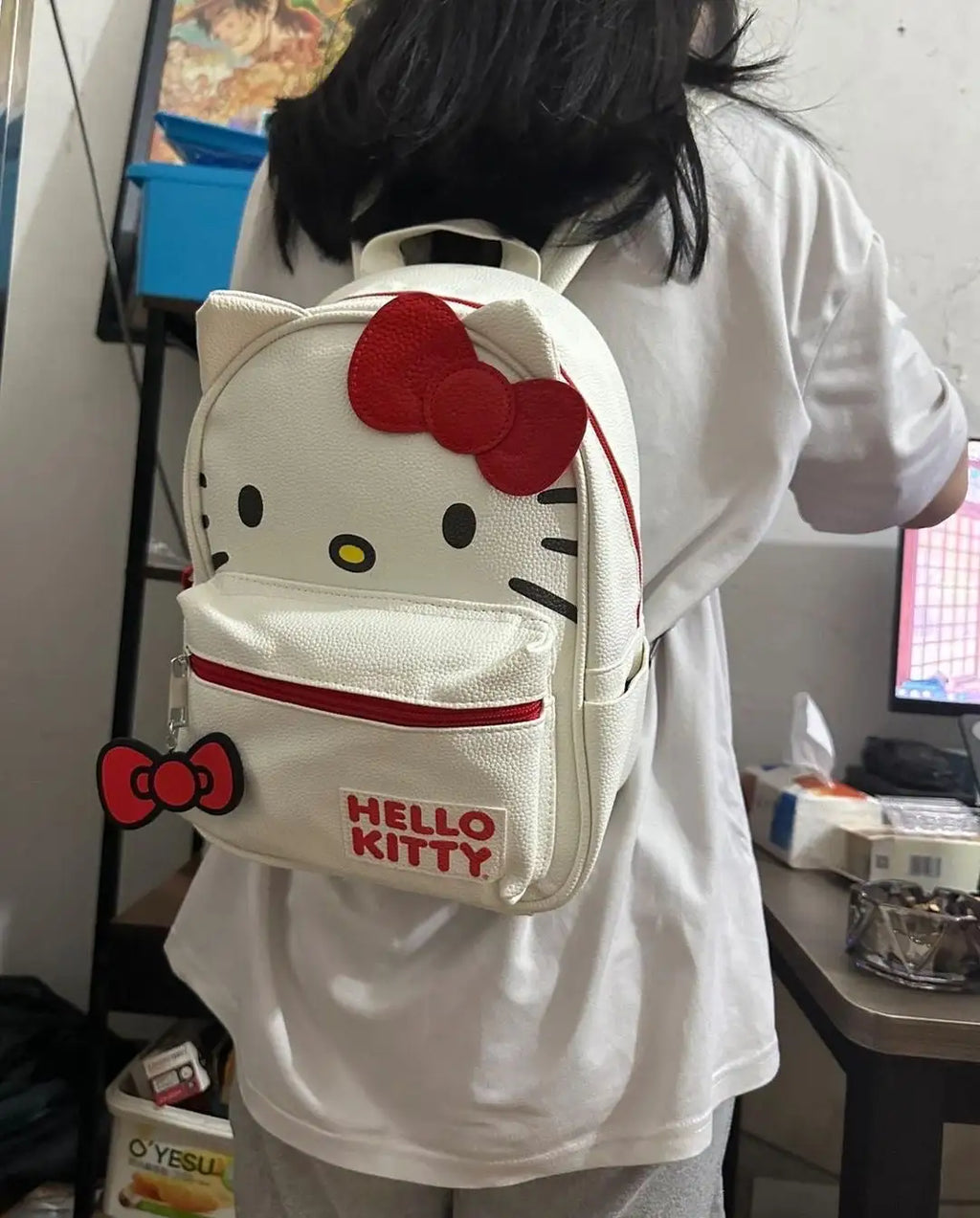Red White Bow Backpack Bag Pi-Mart