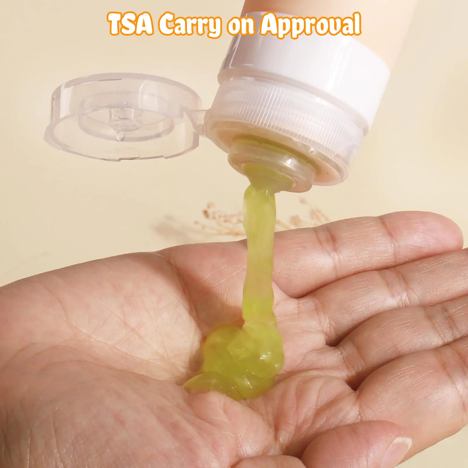 GLAMFIELDS TSA Approved Travel Bottles for Toiletries, 3oz Size Leak Proof Silicone Containers for Shampoo, Conditioner,Easy to Squeeze and Portable, Essentials for Traveling (4 Pack) Apricot Pi-Mart