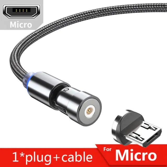 Magnetic Cable For Micro, USB Type C, and IOS Charger Fast Charging Pi-Mart