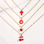 Multi-layer Pink Heart Crystal Pendant Necklaces