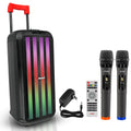 5Core Bluetooth Party Speaker 8 inch PA RGB Partybox Karaoke Machine + 2 Wireless Mic Pi-Mart