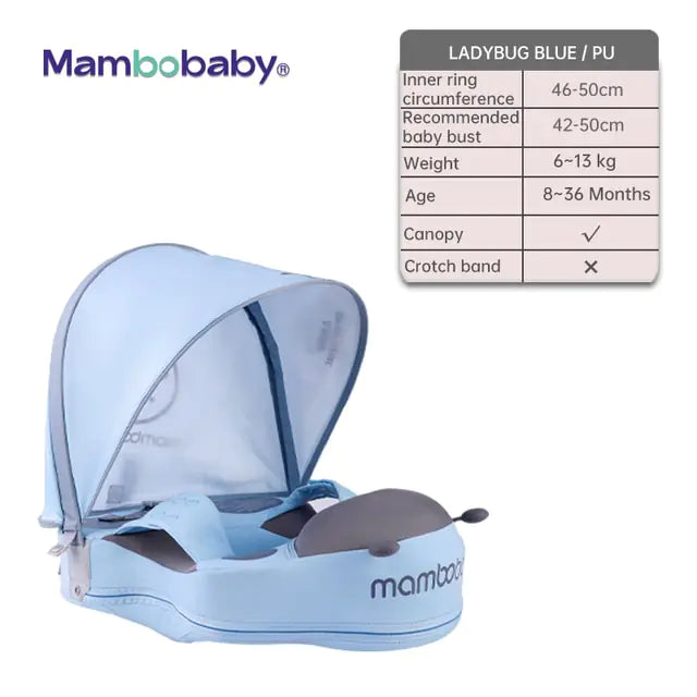 Baby Swimming Float With Sunshade For Infant Non-Inflatable Pool Pi-Mart