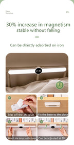Table Lamp Table Clock USB Lamp Magnetic Led Desk Lamp Study Office Light Rechargeable Bedroom Bedside Children Lamp Decorative Table Lamp Cute Study Lamps for Bedroom Décor