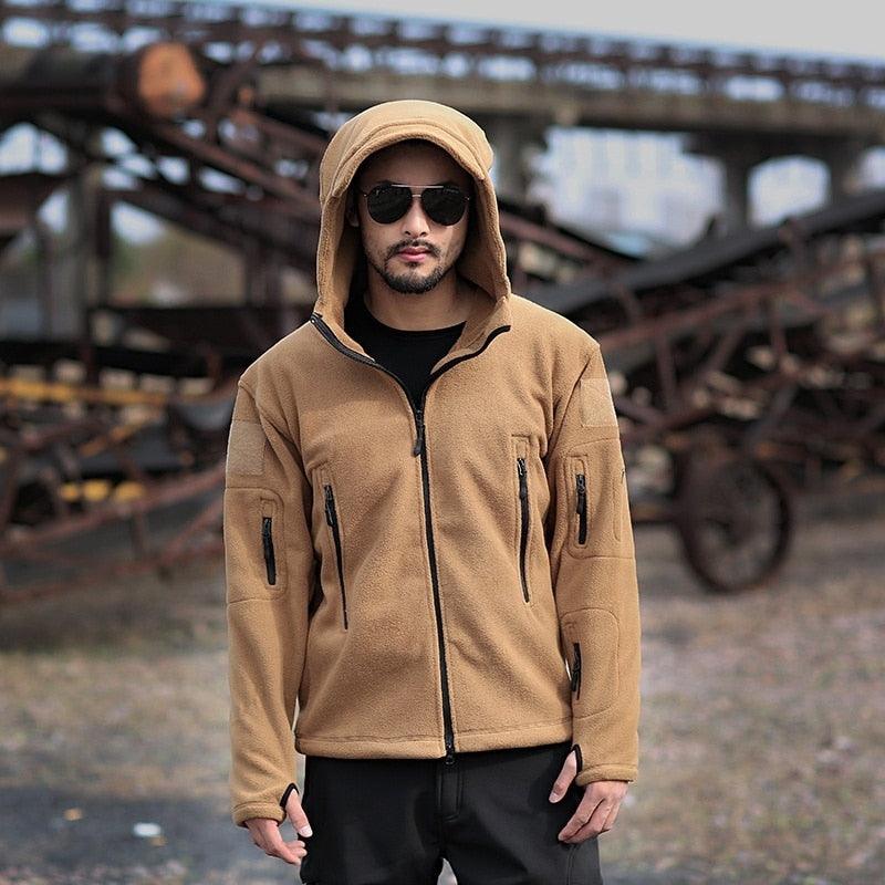 Tactical Jacket Combat Jacket Outdoor Sports Hiking Men's Lightweight Soft Jacket Warm Multi-Pockets Outdoor Hooded Jacket Adventure Jacket For Hiking Training Stevvex