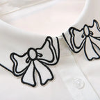 Embroidery Fake Women Collar Shirt Pi-Mart