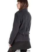 Harris Tweed Pea Coat - Wool Cashmere Blend | Femstylo