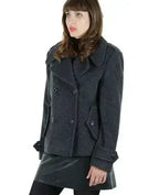 Harris Tweed Pea Coat - Wool Cashmere Blend | Femstylo