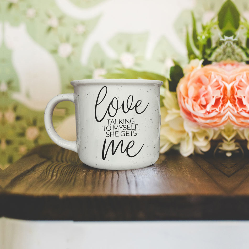 Love Talking To Myself 14.5oz Ceramic Coffee Mug Funny Self Talk Gift BandsCo Straps