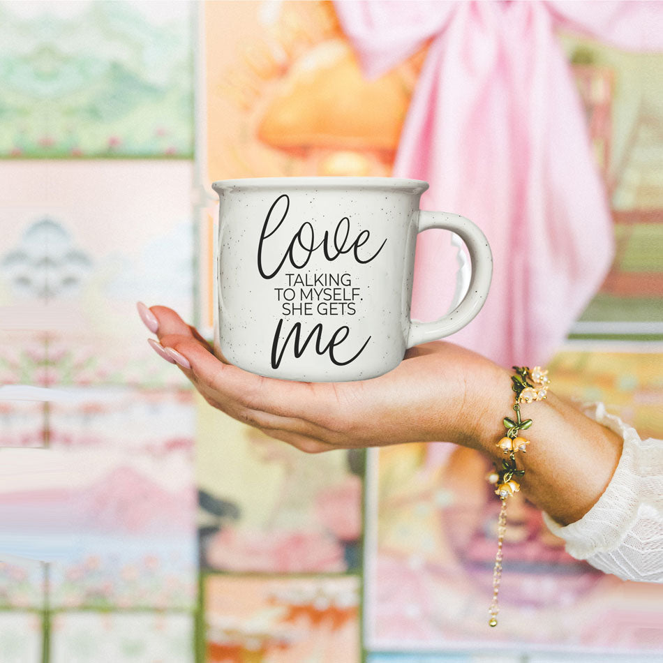 Love Talking To Myself 14.5oz Ceramic Coffee Mug Funny Self Talk Gift BandsCo Straps