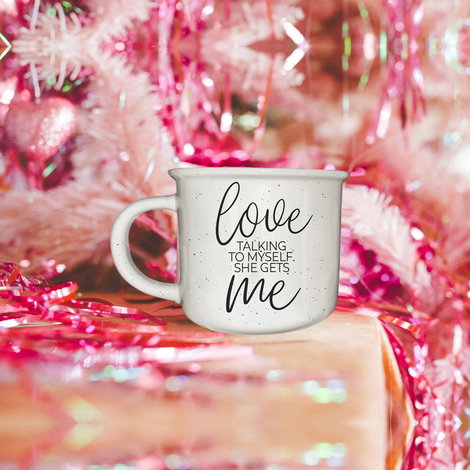 Love Talking To Myself 14.5oz Ceramic Coffee Mug Funny Self Talk Gift BandsCo Straps