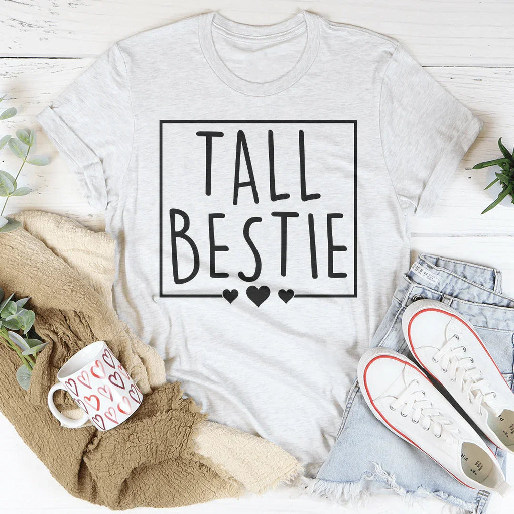Tall Bestie Short Bestie Tee Peachy Sunday