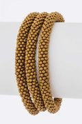 Tan Nepal Beaded Roll On Bracelet Set Boho Stack Adjustable