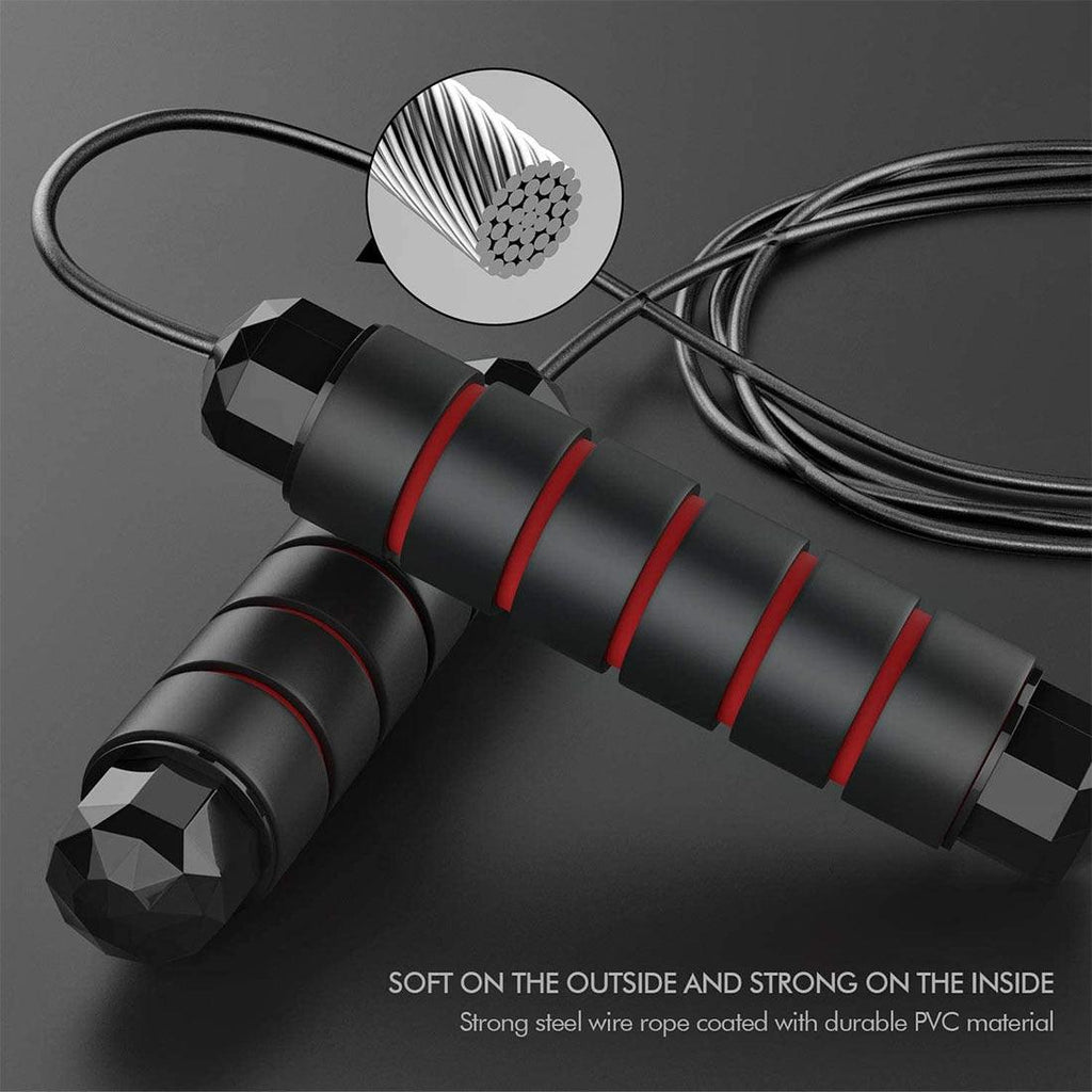 Tangle-Free Rapid Speed Jumping Rope Cable With Ball Bearings Steel Skipping Rope Adjustable Rapid Speed Jumping Ropes Cable Foam Handles Steel Jump Ropes For Gym Fitness Home Exercise Stevvex