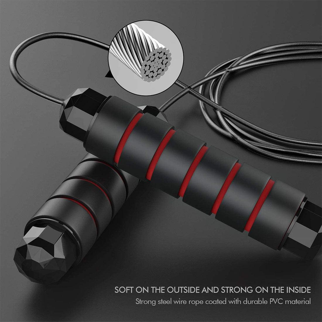 Tangle-Free Rapid Speed Jumping Rope Cable With Ball Bearings Steel Skipping Rope Adjustable Rapid Speed Jumping Ropes Cable Foam Handles Steel Jump Ropes For Gym Fitness Home Exercise Stevvex