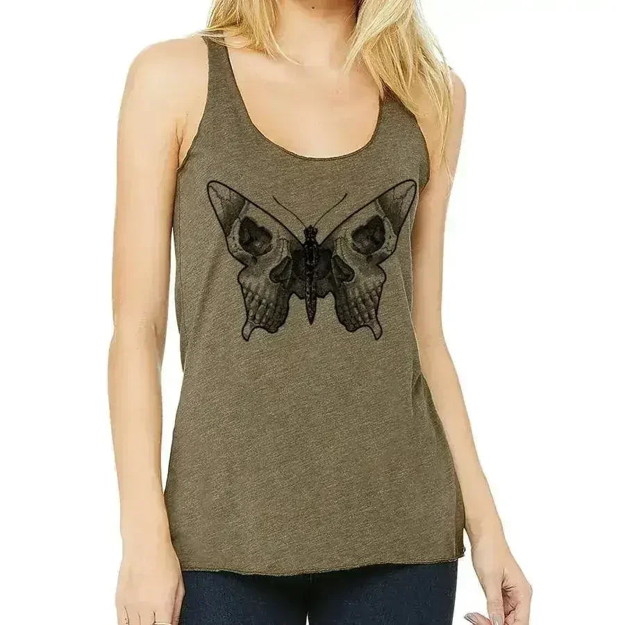 Butterfly skull racerback tank - SJB-DIAMOND ELITES