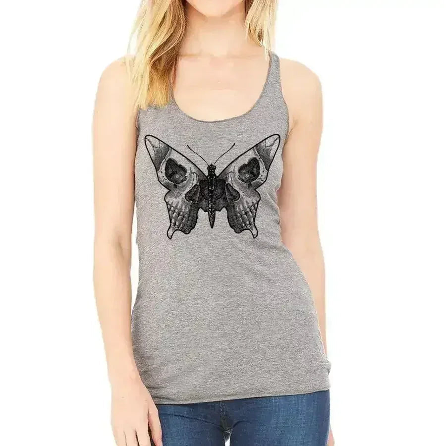 Butterfly skull racerback tank - SJB-DIAMOND ELITES