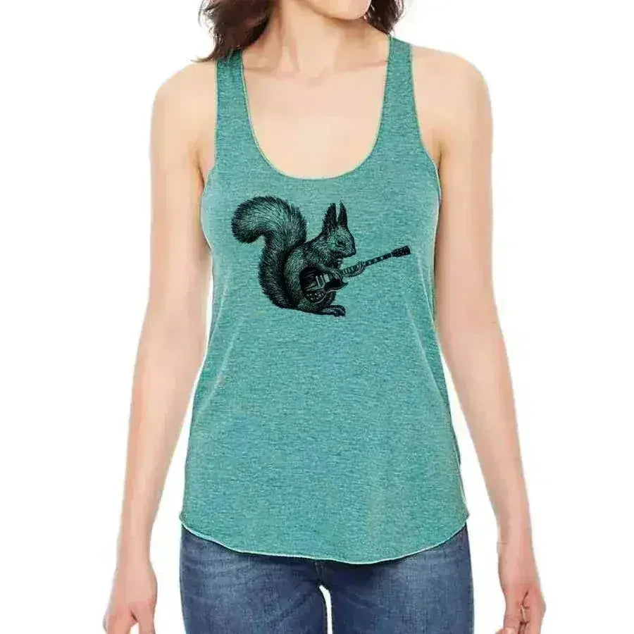 Squirrel Playing Guitar Racerback - SJB-DIAMOND ELITES