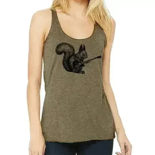 Squirrel Playing Guitar Racerback - SJB-DIAMOND ELITES
