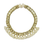 Tassel Collar Necklace Boho Statement Temple-Inspired Cotton Tassel