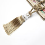 Tassel Curtain Tieback Crystal Bead Hanging Ball Tie Room Accessories Holder Buckle Rope Bandage Holdback Window Shade Curtain Tie Back Tassel Tie Backs for Curtain Beautiful Curtain Holdback Rope Stevvex