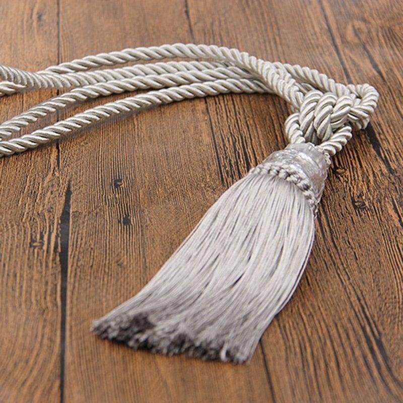 Tassel Curtain Tieback Crystal Bead Hanging Ball Tie Room Accessories Holder Buckle Rope Bandage Holdback Window Shade Curtain Tie Back Tassel Tie Backs for Curtain Beautiful Curtain Holdback Rope Stevvex