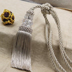 Tassel Curtain Tieback Crystal Bead Hanging Ball Tie Room Accessories Holder Buckle Rope Bandage Holdback Window Shade Curtain Tie Back Tassel Tie Backs for Curtain Beautiful Curtain Holdback Rope Stevvex