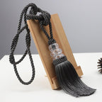 Tassel Curtain Tieback Crystal Bead Hanging Ball Tie Room Accessories Holder Buckle Rope Bandage Holdback Window Shade Curtain Tie Back Tassel Tie Backs for Curtain Beautiful Curtain Holdback Rope Stevvex