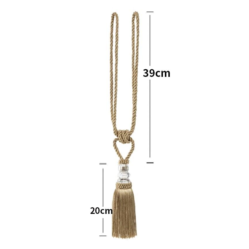 Tassel Curtain Tieback Crystal Bead Hanging Ball Tie Room Accessories Holder Buckle Rope Bandage Holdback Window Shade Curtain Tie Back Tassel Tie Backs for Curtain Beautiful Curtain Holdback Rope Stevvex