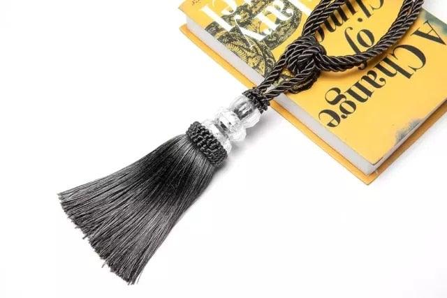 Tassel Curtain Tieback Crystal Bead Hanging Ball Tie Room Accessories Holder Buckle Rope Bandage Holdback Window Shade Curtain Tie Back Tassel Tie Backs for Curtain Beautiful Curtain Holdback Rope Stevvex
