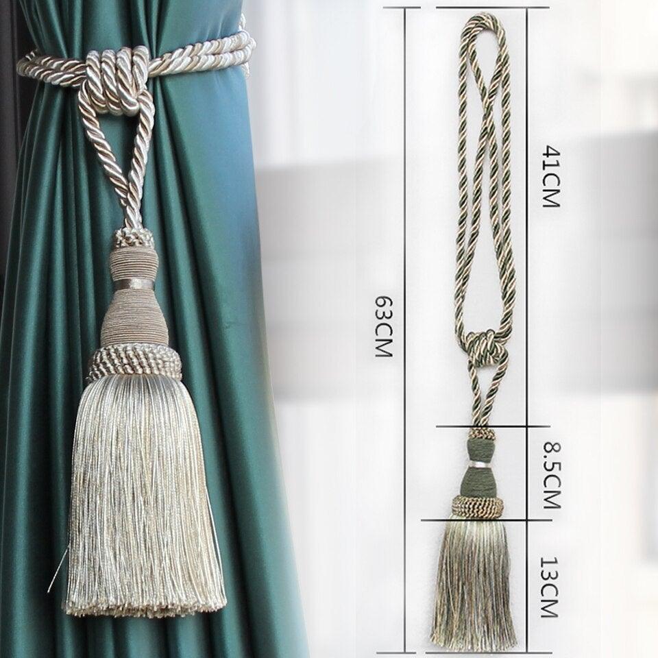 Tassel Curtain Tiebacks Home Decoration Handmade Curtain Holders Clips Hanging Balls Curtain Accessories Curtain Tie backs Curtain Handmade Tiebacks Decorative Curtain Holdbacks With Tassel Stevvex