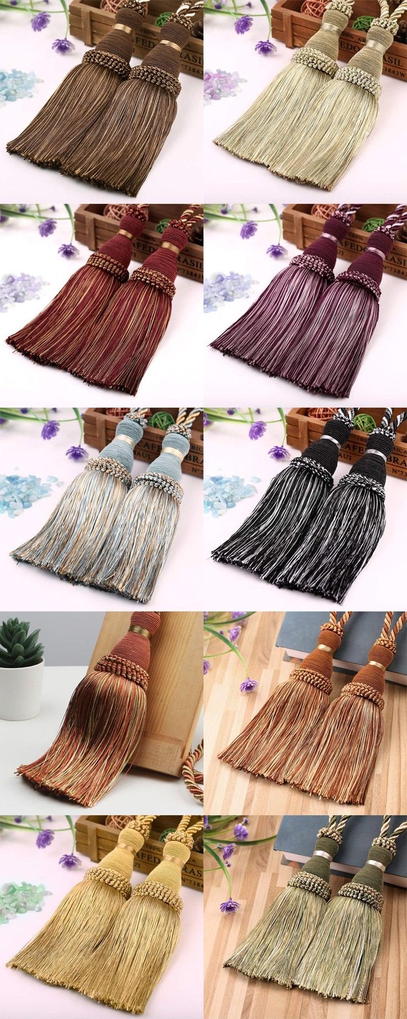 Tassel Curtain Tiebacks Home Decoration Handmade Curtain Holders Clips Hanging Balls Curtain Accessories Curtain Tie backs Curtain Handmade Tiebacks Decorative Curtain Holdbacks With Tassel Stevvex