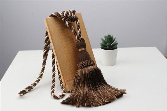 Tassel Curtain Tiebacks Home Decoration Handmade Curtain Holders Clips Hanging Balls Curtain Accessories Curtain Tie backs Curtain Handmade Tiebacks Decorative Curtain Holdbacks With Tassel Stevvex