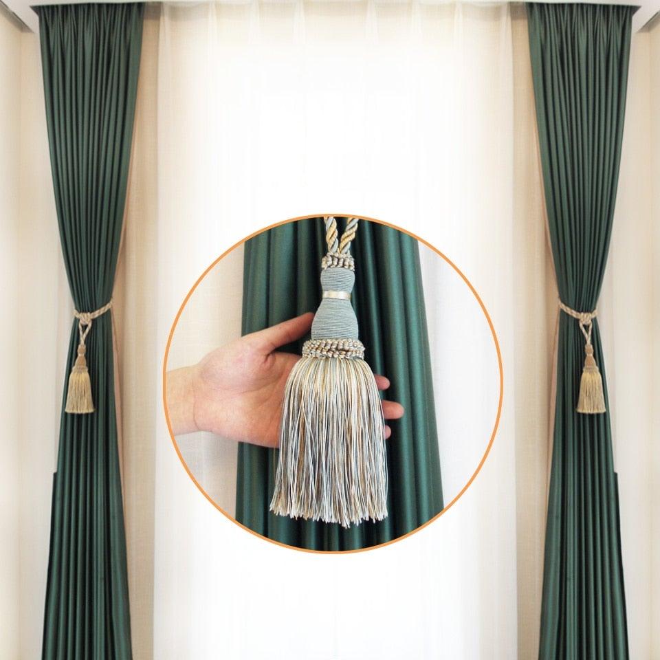 Tassel Curtain Tiebacks Home Decoration Handmade Curtain Holders Clips Hanging Balls Curtain Accessories Curtain Tie backs Curtain Handmade Tiebacks Decorative Curtain Holdbacks With Tassel Stevvex