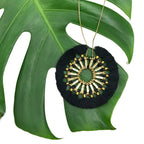 Tassel Halo Necklace Cotton Tassel Boho Statement Pendant 18.5in Chain BandsCo Straps