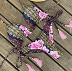 Tassel Leaves Print Woman Swimsuit Women's Two Piece Swimsuit Floral Print Bikini Sets New Comfortable Beach Bikini Bathing Suit Halter Triangle Lace Up Swimwear For Women Stevvex