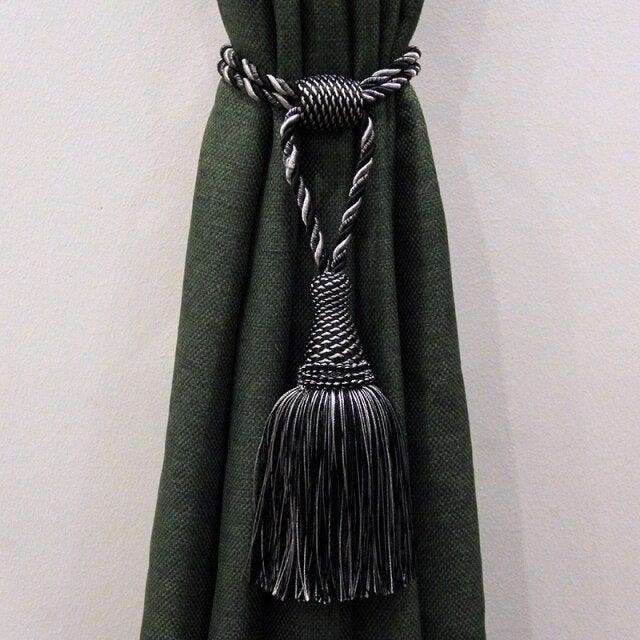 Tassels Curtain Tieback Gold Hanging Ball Braid Rope Holdback Window Drape Room Accessories Curtains Holder Buckle Strap European Style High-Grade Curtains Tieback Rope Tassel Holdbacks Stevvex