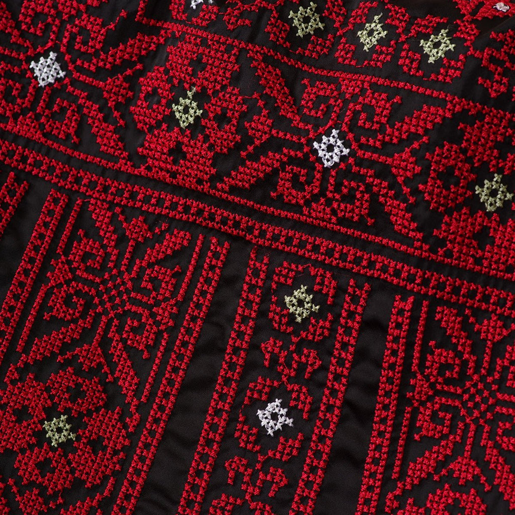 Acetate-like Mesh Tatreez Traditional Palestinian Heritage Abaya  (MA253)