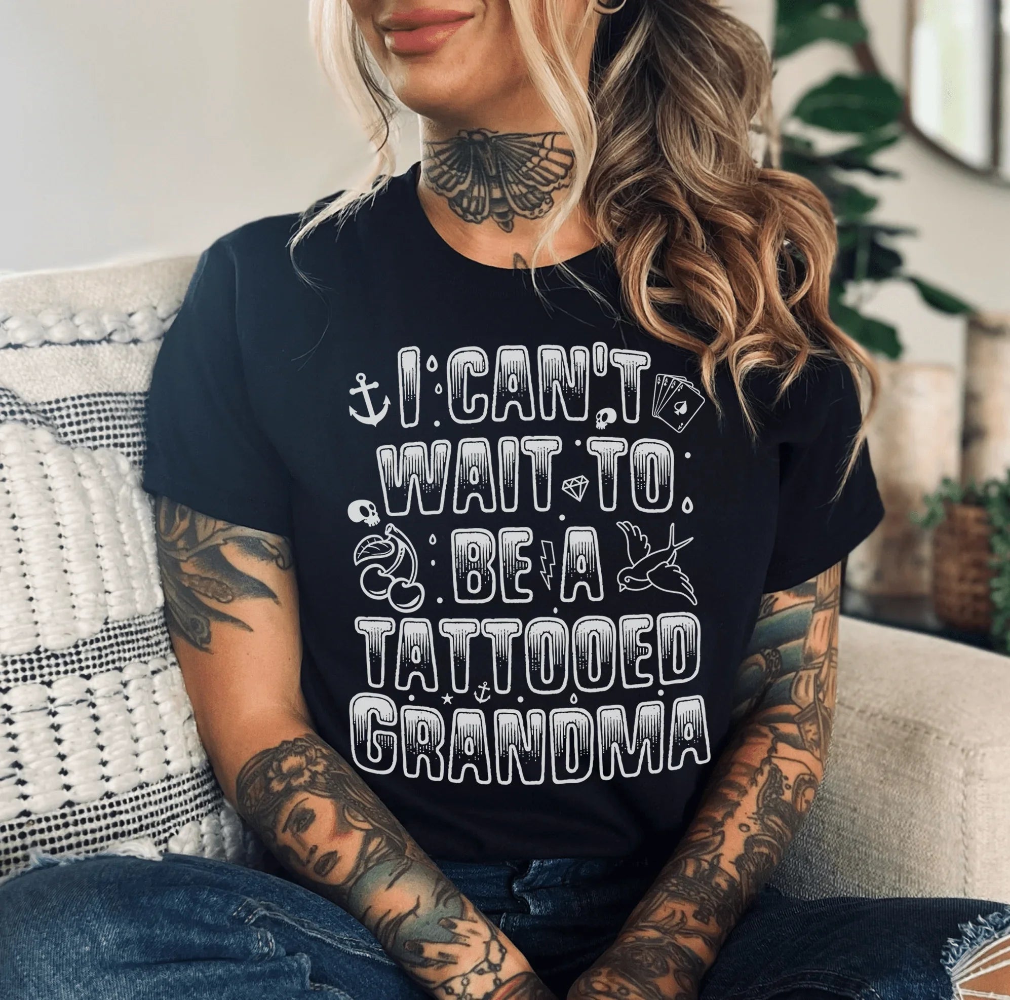 Tattooed Grandma Tee Peachy Sunday