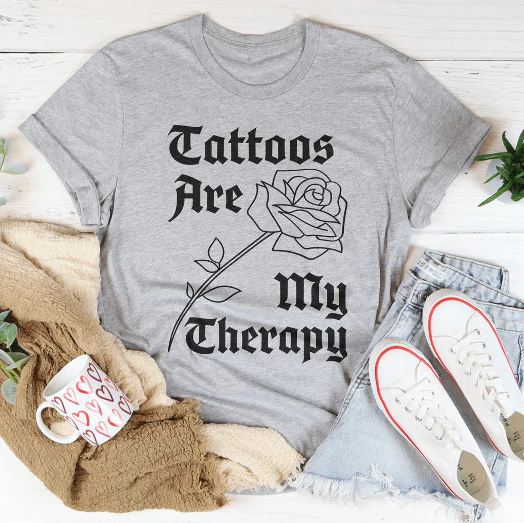 Tattoos Are My Therapy Tee Peachy Sunday