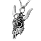 Taurus Bull Skull Necklace Sterling Silver Pendant Chain