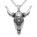 Taurus Bull Skull Necklace Sterling Silver Pendant Chain