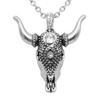 Taurus Bull Skull Necklace Sterling Silver Pendant Chain
