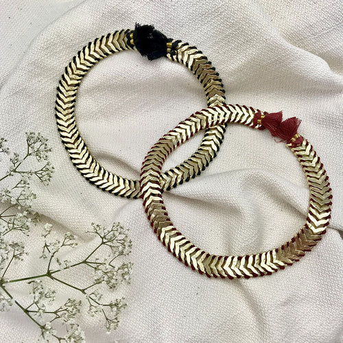 Temple Collar Bib Necklace Boho Tribal Statement With Cotton Tassels Zinc Alloy BandsCo Straps