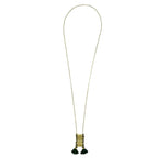 Temple Necklace Boho Indian Oxidized Zinc Alloy Cotton Tassel 17in Handmade BandsCo Straps