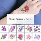Temporary 3D Rose Flower Tattoos Sticker Body Art Tattoo Sticker Waterproof Luxury Tattoo Rose Lotus Flower Fashion Sticker For Womens Stevvex