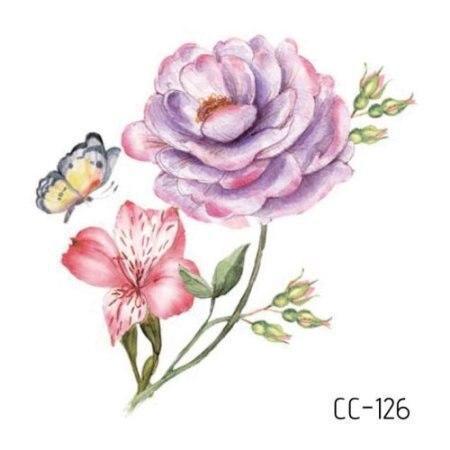 Temporary 3D Rose Flower Tattoos Sticker Body Art Tattoo Sticker Waterproof Luxury Tattoo Rose Lotus Flower Fashion Sticker For Womens Stevvex