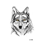 Temporary Animal Head Wolf Design Waterproof Body Sticker Fashion Tattoo For Womens Mens