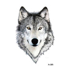 Temporary Animal Head Wolf Design Waterproof Body Sticker Fashion Tattoo For Womens Mens