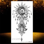 Temporary Lotus Flower Sticker Tattoo Fake Black Elegant Flower Design Women Body Art Fake Arm Tattoo Stickers For Womens