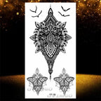 Temporary Lotus Flower Sticker Tattoo Fake Black Elegant Flower Design Women Body Art Fake Arm Tattoo Stickers For Womens